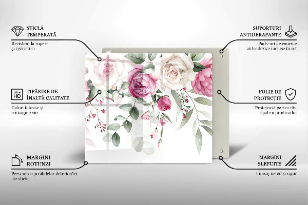 Deska kuchenna Akwarelowe róże