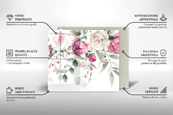 Deska kuchenna Akwarelowe róże