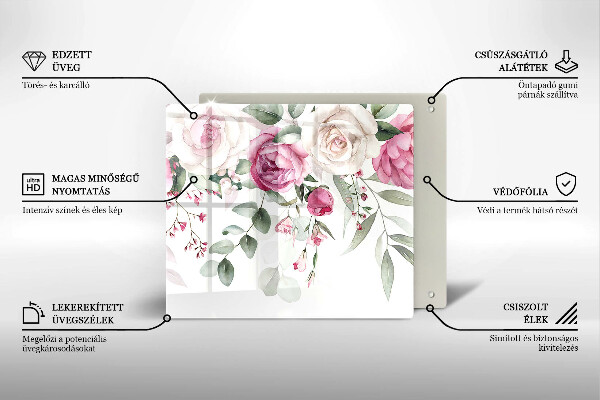 Deska kuchenna Akwarelowe róże