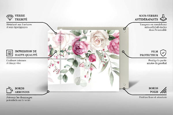 Deska kuchenna Akwarelowe róże