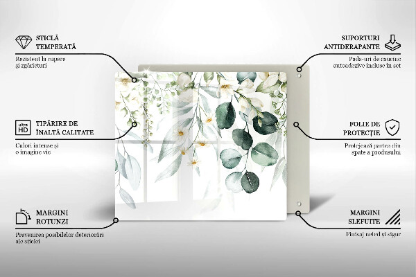 Deska kuchenna Akwarelowe rośliny