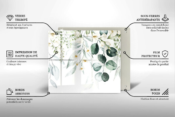 Deska kuchenna Akwarelowe rośliny