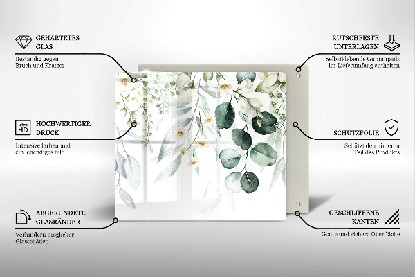 Deska kuchenna Akwarelowe rośliny