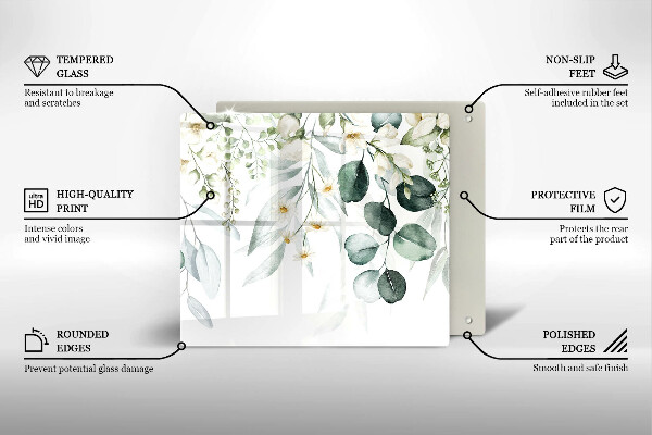 Deska kuchenna Akwarelowe rośliny