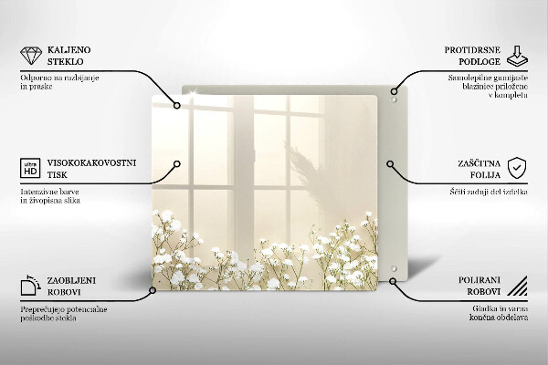 Deska kuchenna Gipsówka boho kwiaty