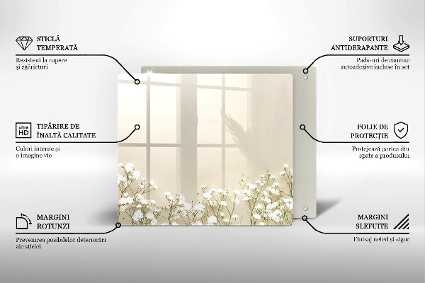 Deska kuchenna Gipsówka boho kwiaty