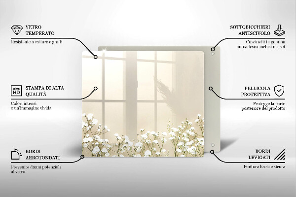 Deska kuchenna Gipsówka boho kwiaty