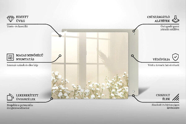 Deska kuchenna Gipsówka boho kwiaty