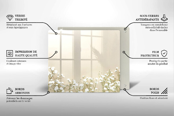 Deska kuchenna Gipsówka boho kwiaty