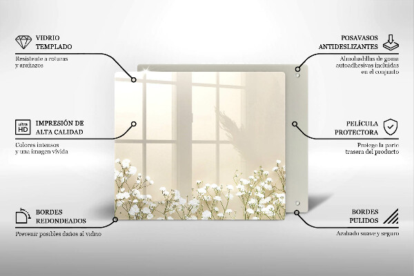 Deska kuchenna Gipsówka boho kwiaty