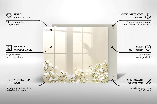 Deska kuchenna Gipsówka boho kwiaty