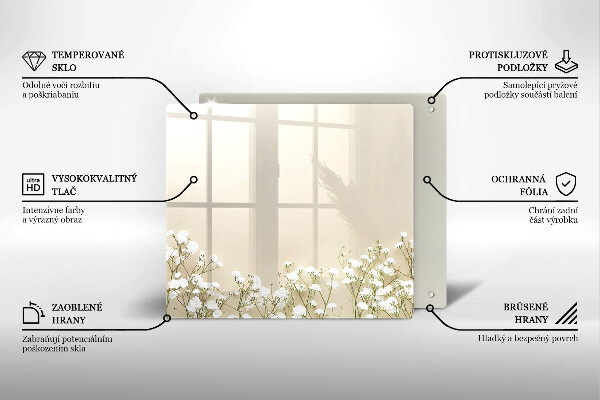 Deska kuchenna Gipsówka boho kwiaty