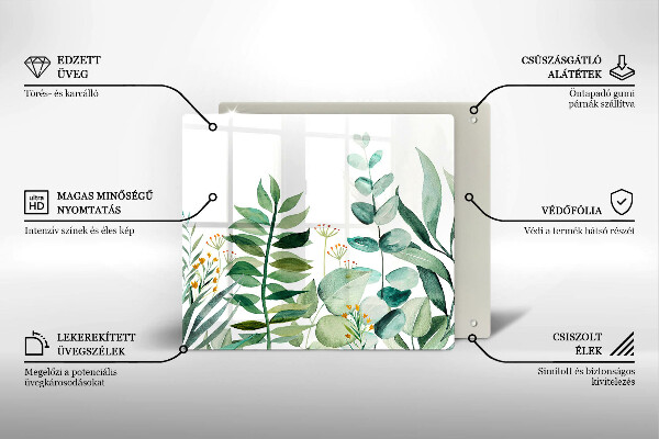 Deska kuchenna Ilustracja liście rośliny