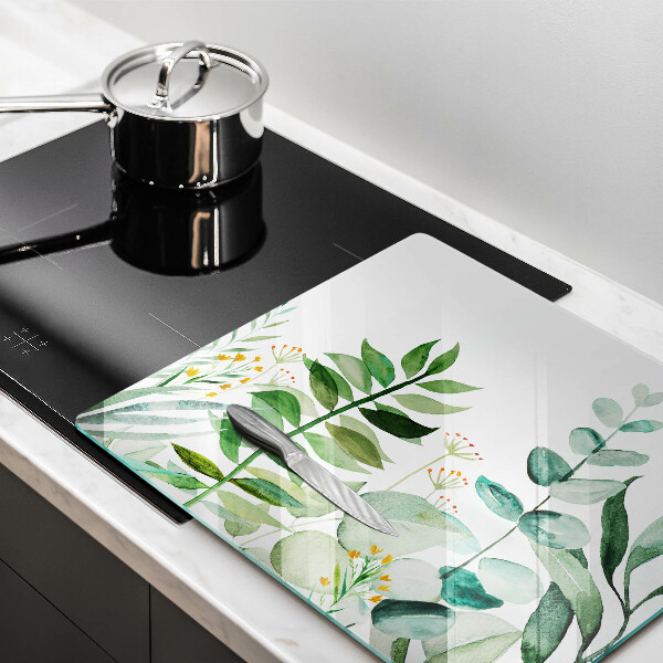 Deska kuchenna Ilustracja liście rośliny