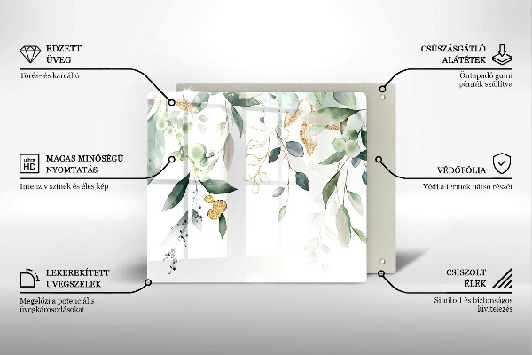 Deska kuchenna Akwarelowe liście