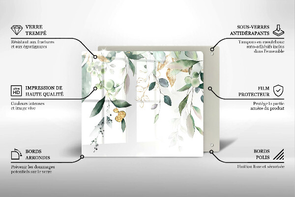 Deska kuchenna Akwarelowe liście