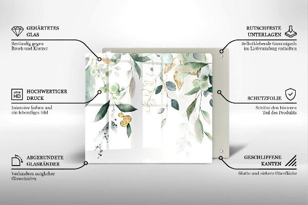 Deska kuchenna Akwarelowe liście