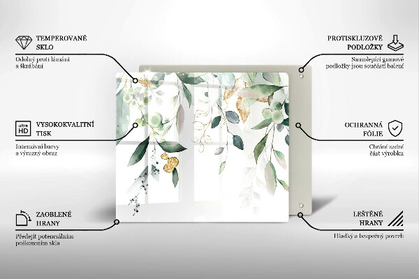 Deska kuchenna Akwarelowe liście