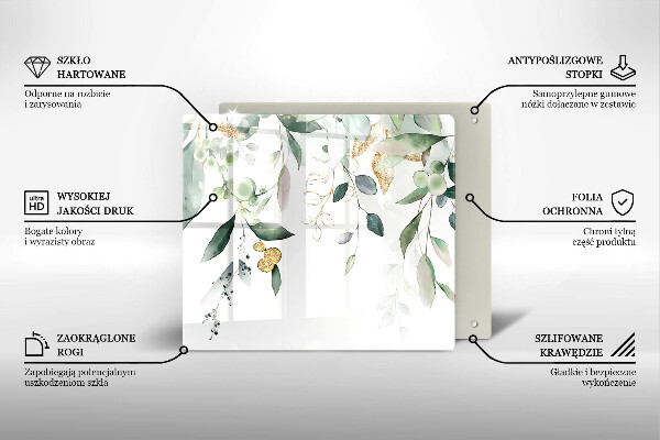 Deska kuchenna Akwarelowe liście