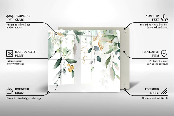 Deska kuchenna Akwarelowe liście