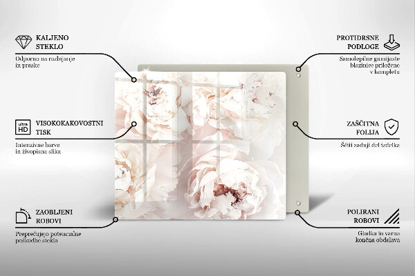 Deska kuchenna Pastelowe piwonie