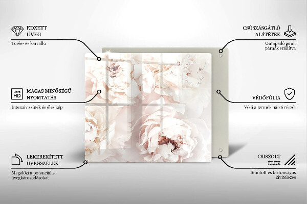 Deska kuchenna Pastelowe piwonie