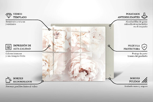 Deska kuchenna Pastelowe piwonie