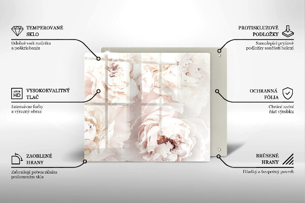 Deska kuchenna Pastelowe piwonie