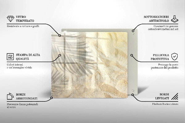 Deska kuchenna Liście palmy i piasek