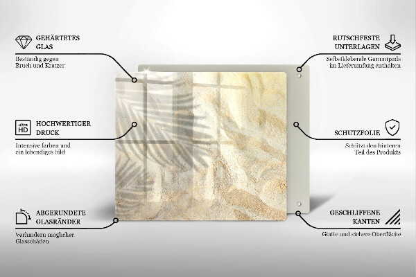 Deska kuchenna Liście palmy i piasek