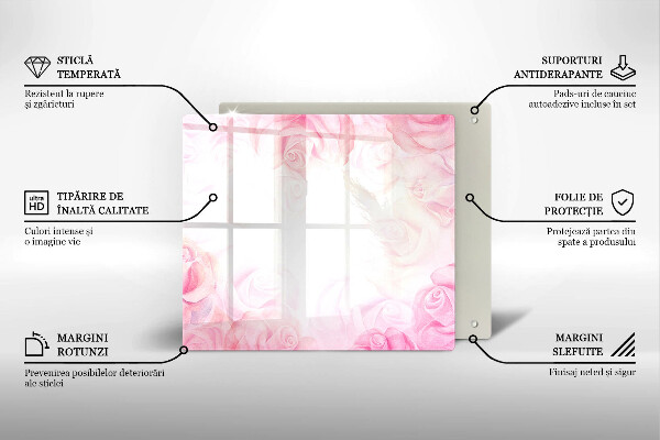 Deska kuchenna Tło delikatne róże