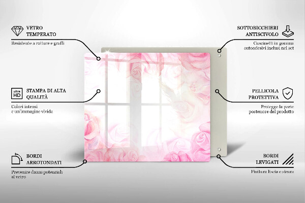 Deska kuchenna Tło delikatne róże