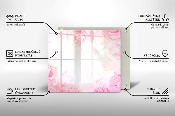 Deska kuchenna Tło delikatne róże