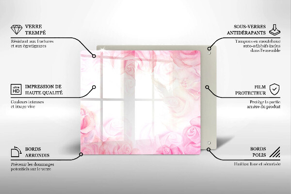 Deska kuchenna Tło delikatne róże