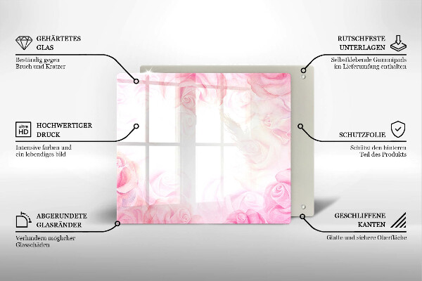 Deska kuchenna Tło delikatne róże