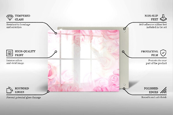 Deska kuchenna Tło delikatne róże