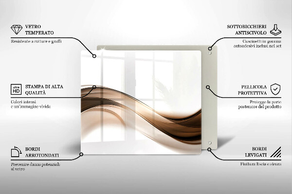 Deska kuchenna Abstrakcja brązowe linie
