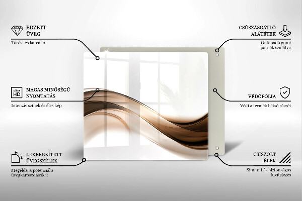 Deska kuchenna Abstrakcja brązowe linie