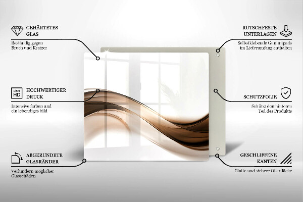 Deska kuchenna Abstrakcja brązowe linie