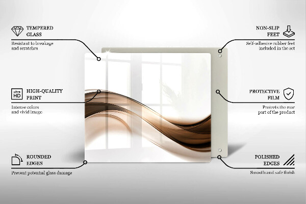 Deska kuchenna Abstrakcja brązowe linie