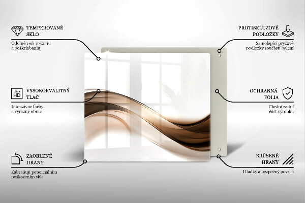 Deska kuchenna Abstrakcja brązowe linie