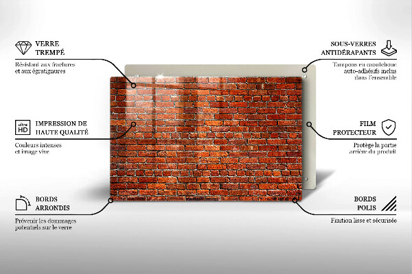 Deska do kuchni Ściana cegły mur