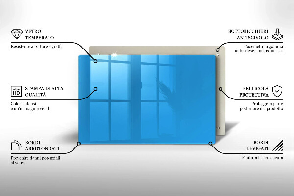 Szklana deska do kuchni Kolor niebieski