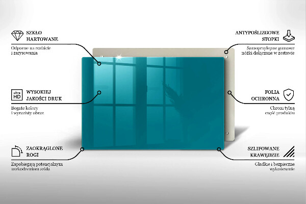 Szklana deska do kuchni Kolor turkusowy