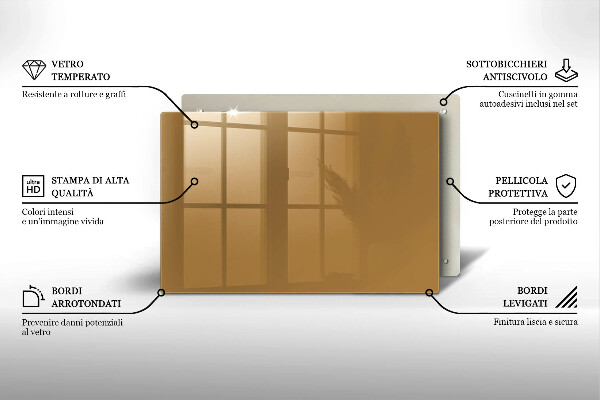 Szklana deska do kuchni Kolor beżowy