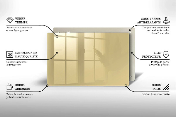 Szklana deska do kuchni Kolor beżowy