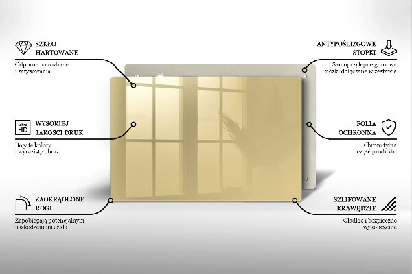 Szklana deska do kuchni Kolor beżowy