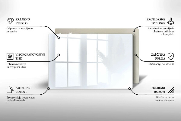 Szklana deska do kuchni Kolor biały