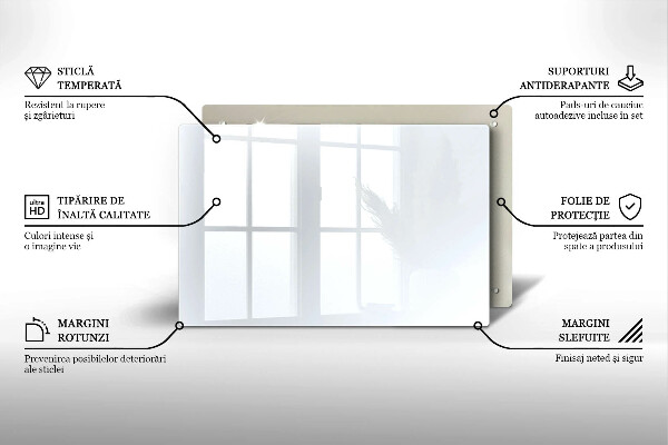 Szklana deska do kuchni Kolor biały