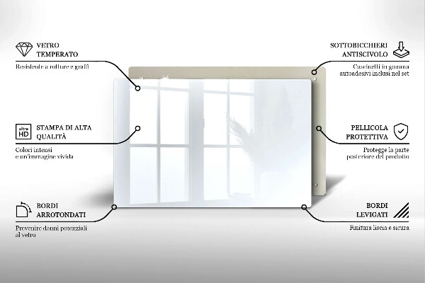 Szklana deska do kuchni Kolor biały